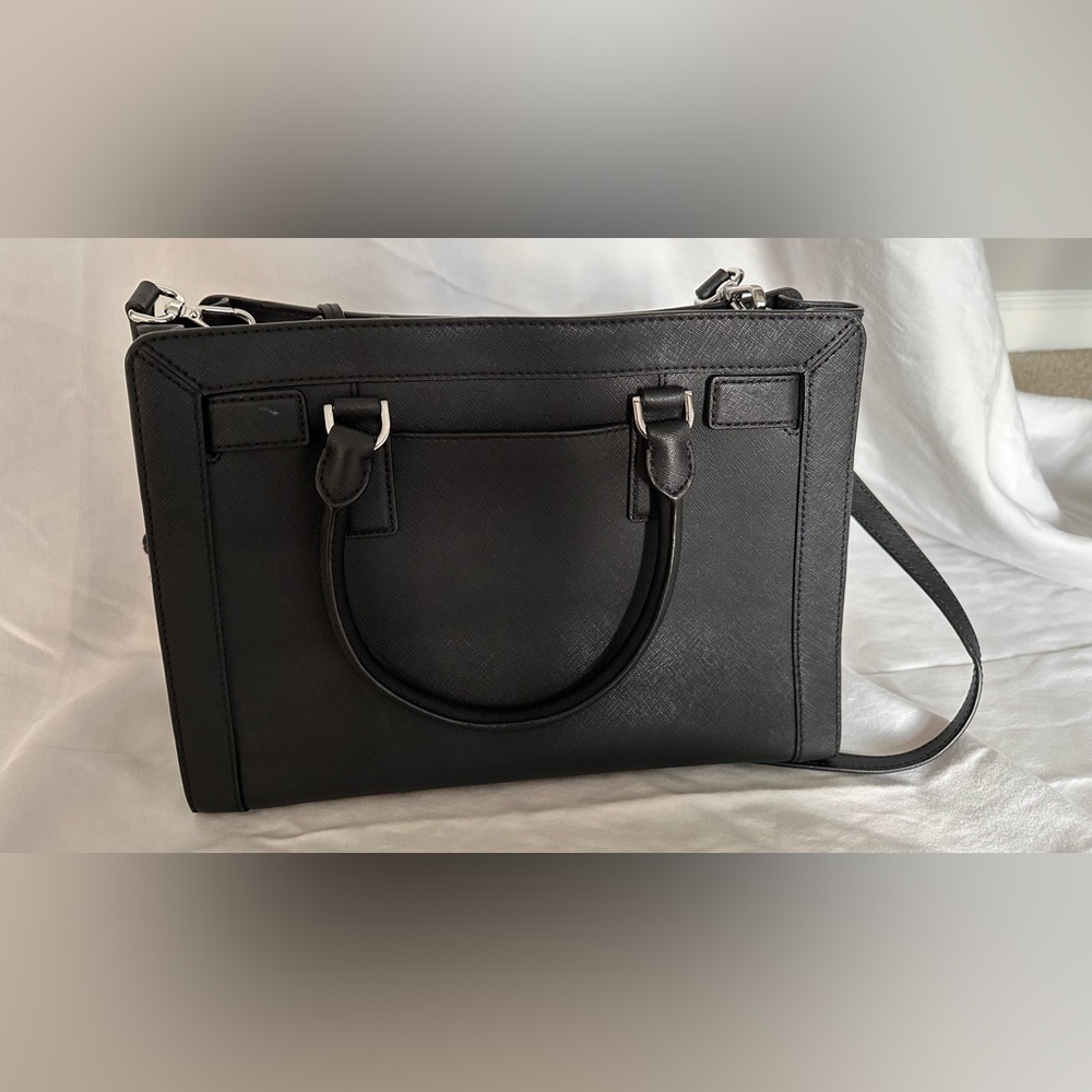 Michael Kors Dillon satchel medium leather black handbag purse with strap MK bag - Picture 9 of 10